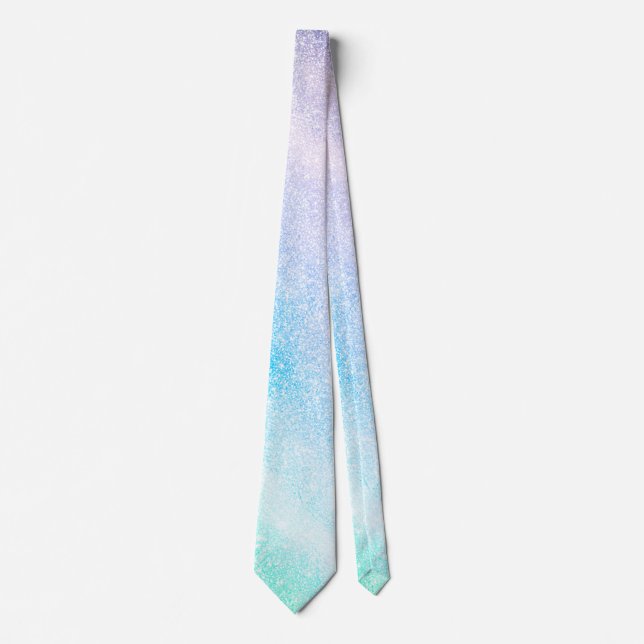 Modern Blue Purple Glitter Ombre Glam Design Tie (Front)