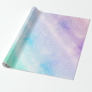 Modern Blue Purple Glitter Ombre Glam Design Wrapping Paper