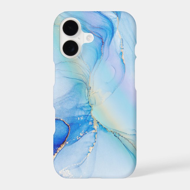 Modern Blue Purple Gold Marble Alcohol Ink (Back)