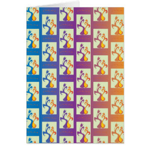 Modern Blue, purple, orange Tulip Couple Floral