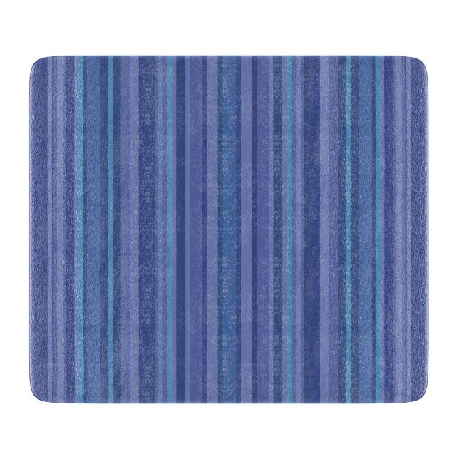 Modern Blue Purple Stripe Cutting Board (Front)