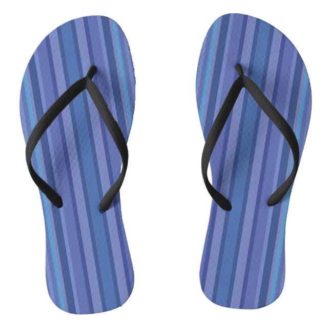 Modern Blue Purple Stripe Thongs (Footbed)
