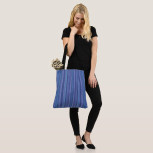 Modern Blue Purple Stripe Tote Bag