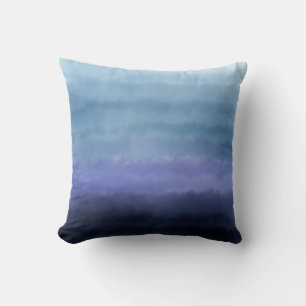 Modern Blue Purple Watercolor Cushion