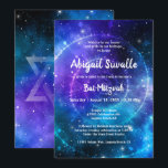 Modern Blue Purple Watercolor Galaxy Bat Mitzvah Invitation<br><div class="desc">If you're looking for cool galaxy themed bat mitzvah party ideas for your celebration, here is an elegant DIY template that can be easily personalised with names, event details, and rsvp information. The unique universe design by the artist Raphaela Wilson features a beautiful swirl of dark royal blue, ultra violet...</div>