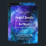Modern Blue Purple Watercolor Galaxy Bat Mitzvah Invitation<br><div class="desc">If you're looking for cool galaxy themed bat mitzvah party ideas for your celebration, here is an elegant DIY template that can be easily personalised with names, event details, and rsvp information. The unique universe design by the artist Raphaela Wilson features a beautiful swirl of dark royal blue, ultra violet...</div>