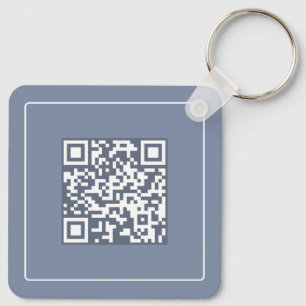 Modern  Blue  QR Code Business  Promotional  Key Ring