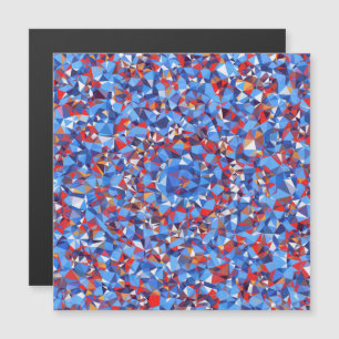 Modern Blue Red Fractal Abstract Geometric