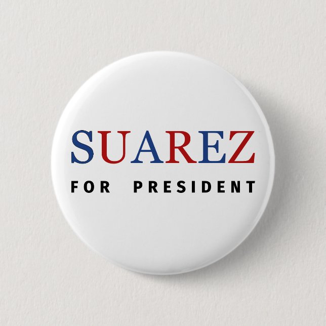 Modern Blue Red Francis Suarez for President 6 Cm Round Badge (Front)
