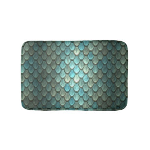 Modern blue scales textured bath mat