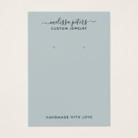Modern Blue Script Jewellery Earring Display Card