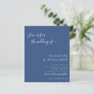 Modern Blue Script Minimal Classic Wedding Invite