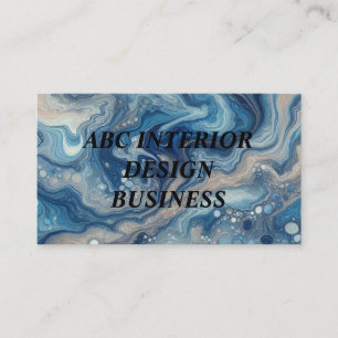 Modern blue silver marble texture and typography business card
