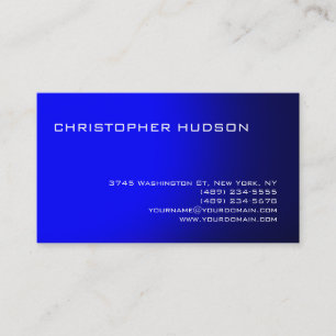 Modern Blue Simple Plain Business Card