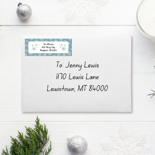 Modern Blue Snowflake Address Return Address Label