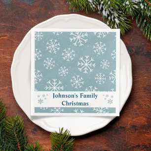 Modern Blue Snowflake  Napkin