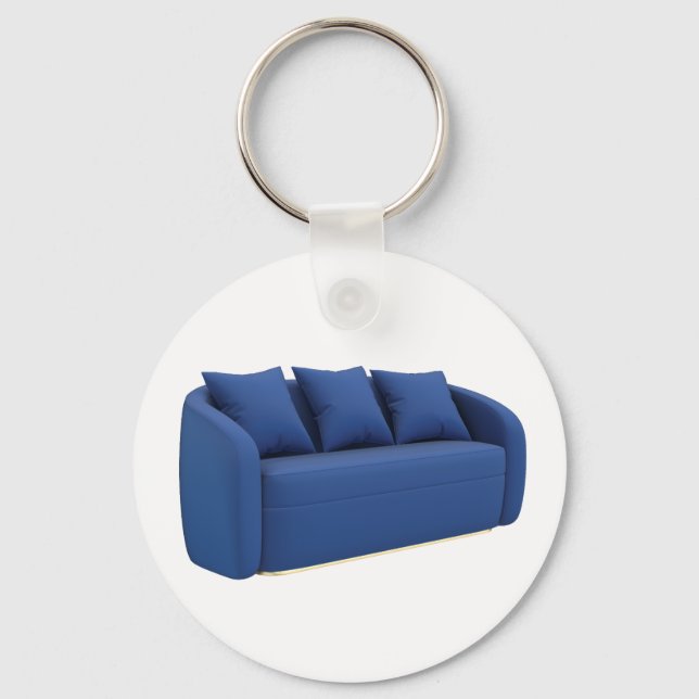 Modern blue sofa  key ring (Front)