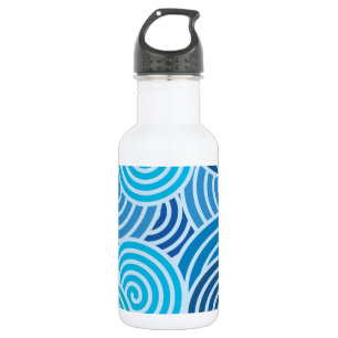 Modern Blue Spiral Pattern 532 Ml Water Bottle