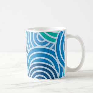 Modern Blue Spiral Pattern Coffee Mug