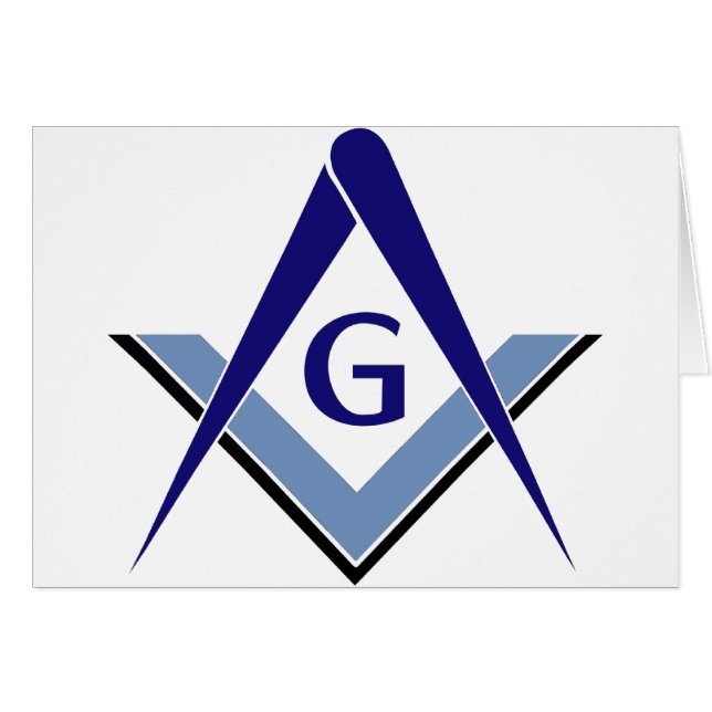 Modern Blue Square & Compasses (Front Horizontal)
