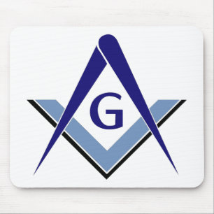 Modern Blue Square & Compasses Mouse Pad