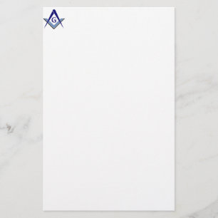 Modern Blue Square & Compasses Stationery