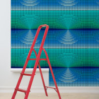  Modern blue squares and circles Peel and stick 