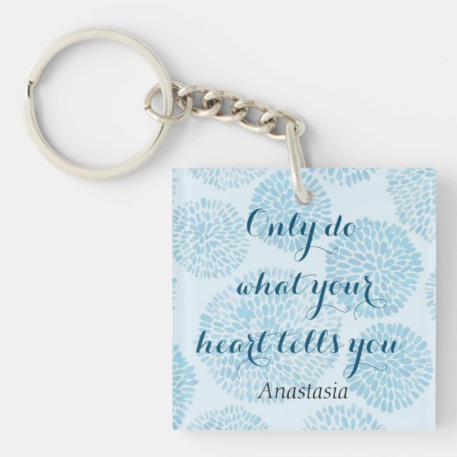 Modern Blue Stain Key Ring (Front)