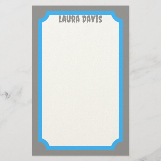 Modern Blue Stationery Paper (Front)