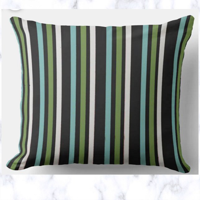 Modern Blue Striped Cushion (Creator Uploaded)