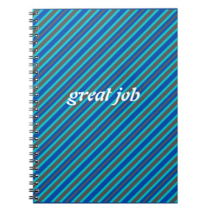 Modern Blue Striped Notebook