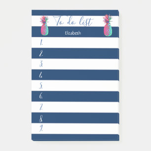 Modern  Blue Striped,Pineapples ,To Do List Post-it Notes