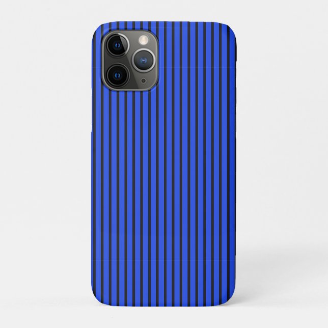 Modern Blue Striped Simple Chic Design Case-Mate iPhone Case (Back)