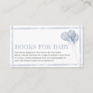 Modern Blue Stripes Balloons Oh Boy Books For Baby Enclosure Card