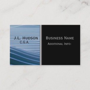 Modern Blue Stripes Business Card 3