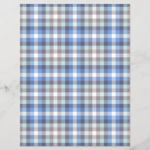 Modern Blue Tartan Plaid Pattern Scrapbook Paper