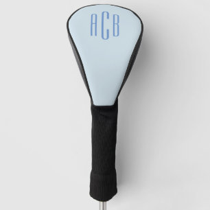 Modern Blue Three Letter Monogram Golf Head Cover