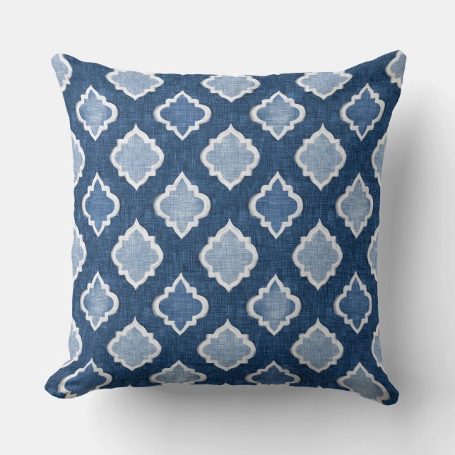  Modern Blue Throw Pillow (Front)