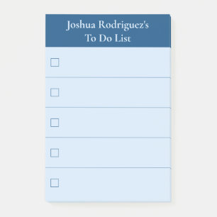 Modern Blue To Do List with Name Post-it Notes
