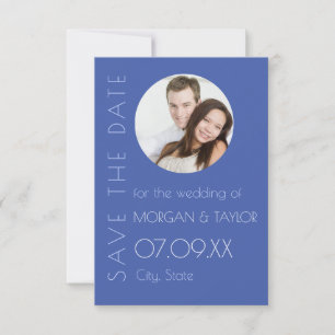 Modern Blue Tonal Photo Save the Date Invitation