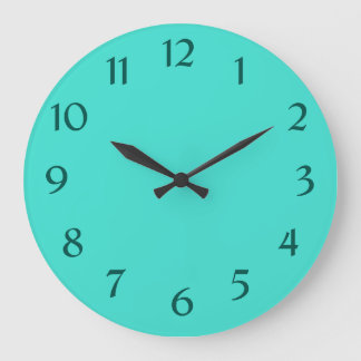 Modern blue Turquoise aesthetic Large Clock