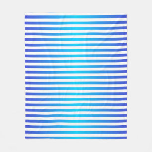 Modern Blue Turquoise Ombre Stripes Fleece Blanket