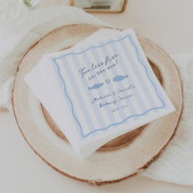 Modern Blue Two Less Fish In Sea Wedding Shower