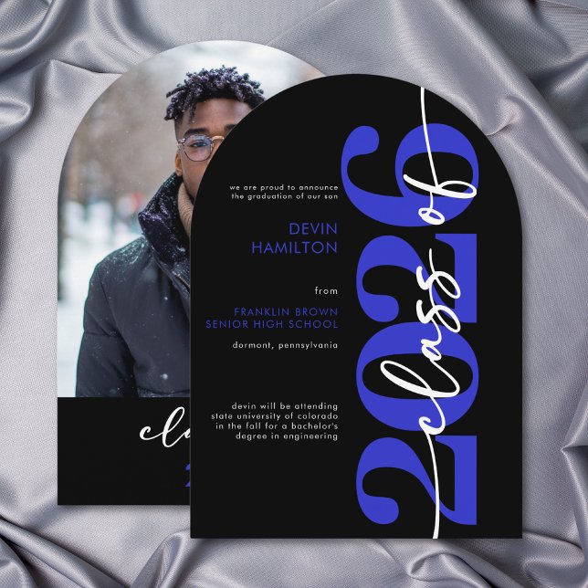 Modern Blue Typography Arch Grad Announcement (Modern Blue Typography Arch Grad Announcement)
