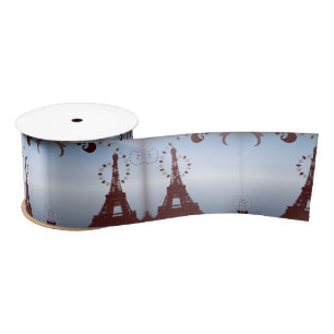 modern blue vintage french paris eiffel tower satin ribbon