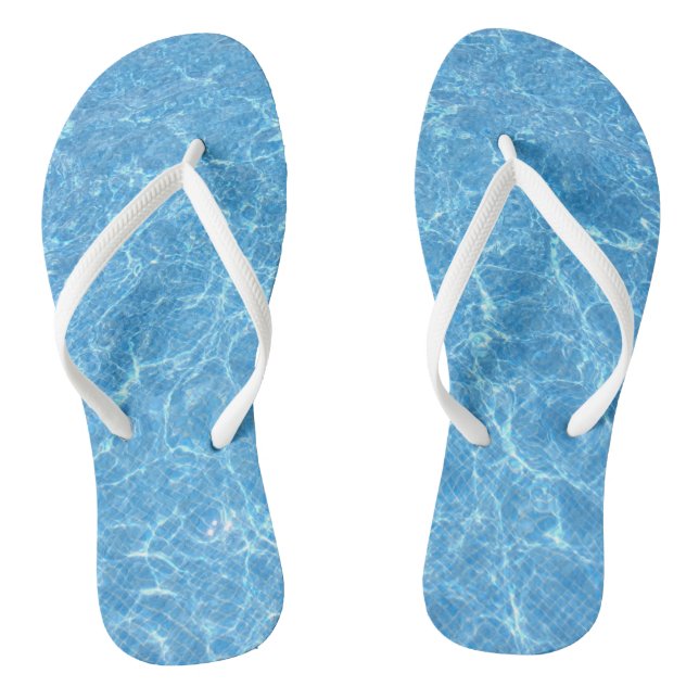 Modern Blue Water Aqua Swimmingpool Template Adult Thongs (Footbed)