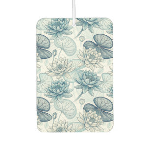 Modern Blue Water Lilies Monet Style Car Air Freshener