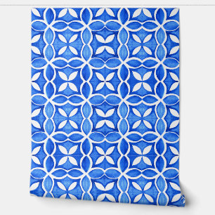 Modern Blue Watercolor Abstract Wallpaper