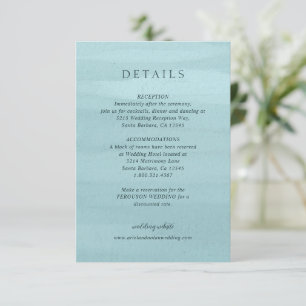 Modern Blue Watercolor Elegant Wedding Enclosure Card