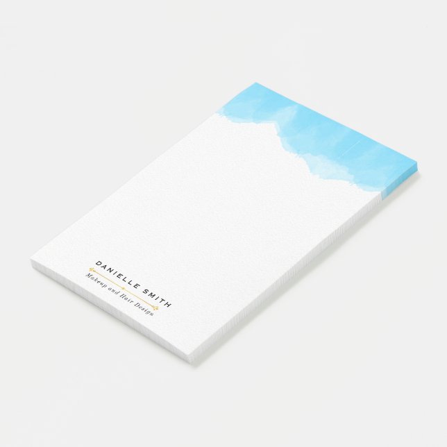 Modern Blue Watercolor Fashion Post-it Notes (Angled)